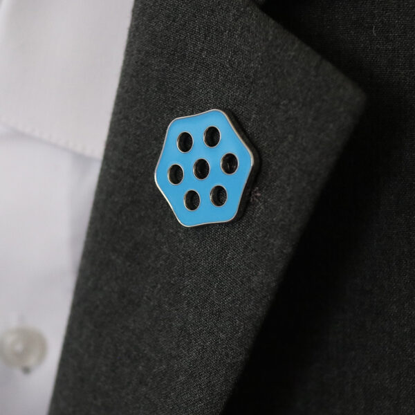 Lapel pin mens suits - Blue Evil Eye Jewelry _ The Seven Eyes - سبع عيون Silver enamel pin - turquoise 1